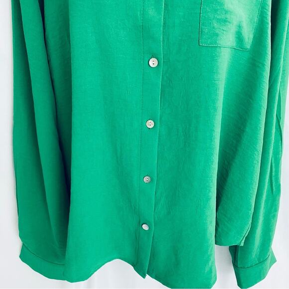 Faith and Joy Green Button Blouse  Size Large - Picture 3 of 11